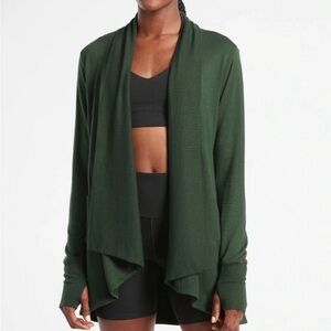 Athleta Seaweed Snack Green Drape Cardigan